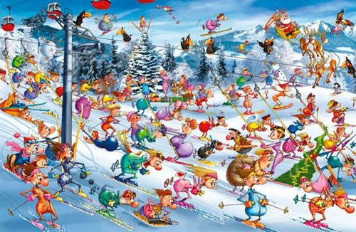 Karácsonyi Síelés - Christmas Skiing - Piatnik 1000 db-os puzzle