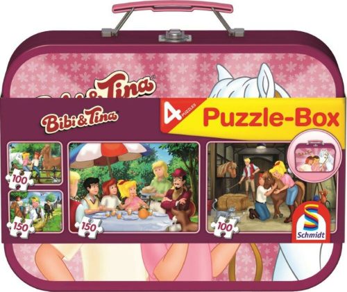 Bibi & Tina, 2x100, 2x150 db, Puzzle Box - Fém kofferrel (56509)